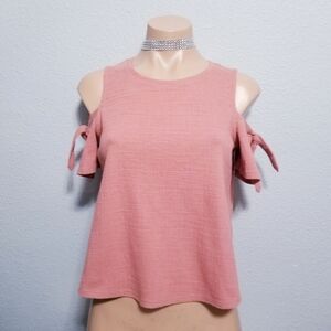 MADEWELL cutout tie shoulder shirt top blouse XS